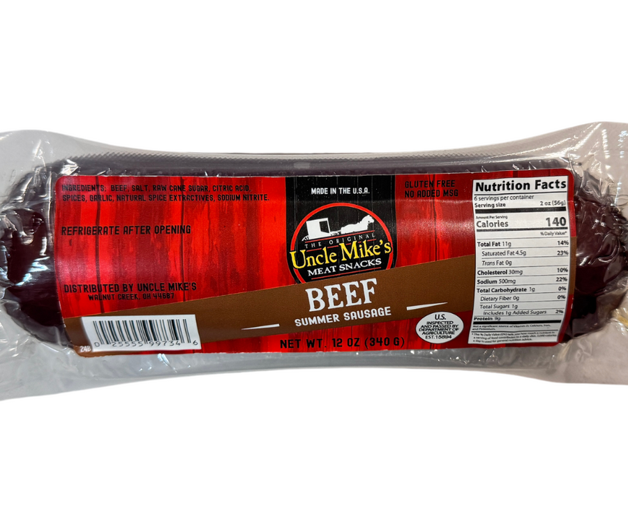 Uncle Mike's Beef Summer Sausage – 12oz